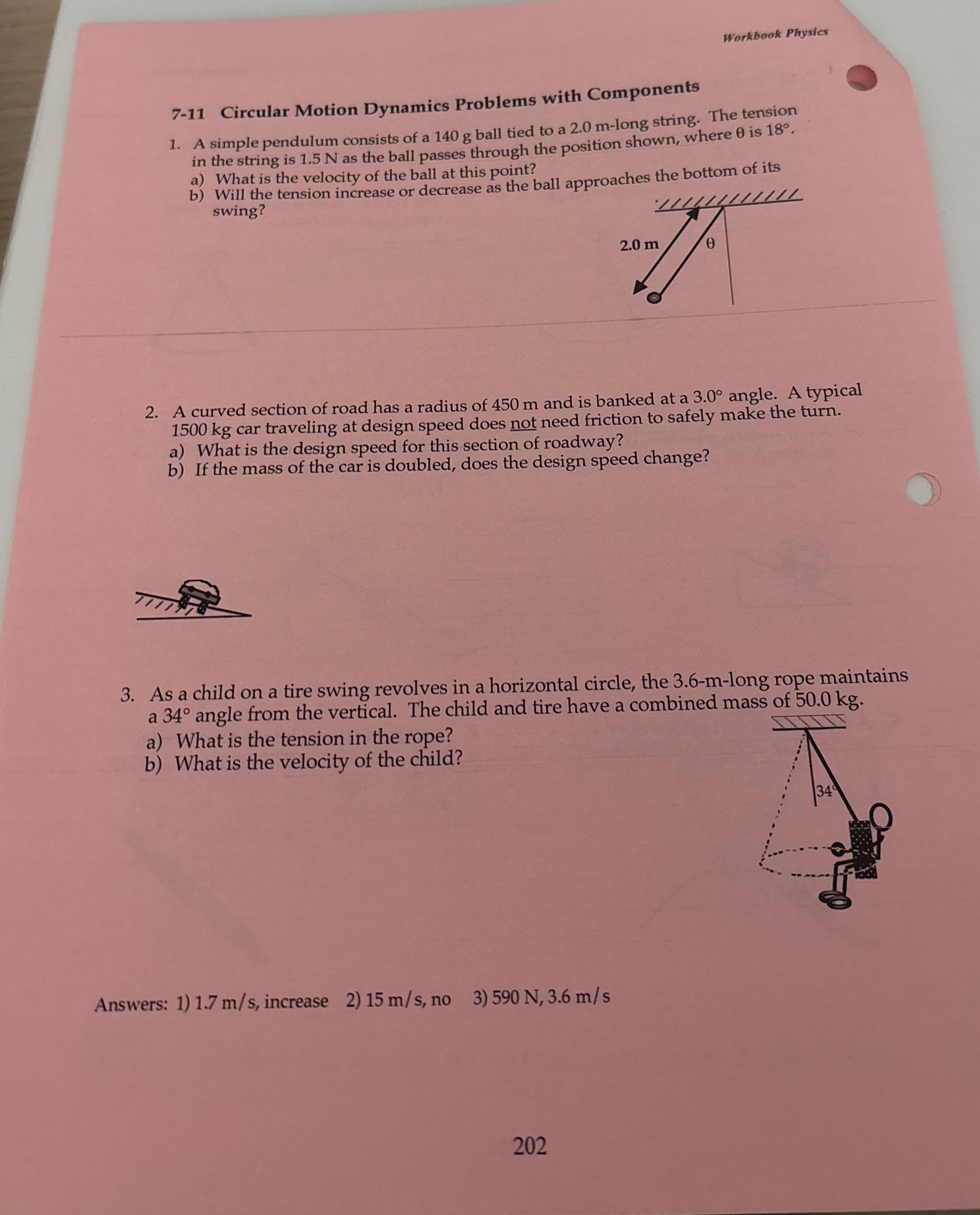 Workbook Physics 7 - 1 1 Circular Motion Dynamics