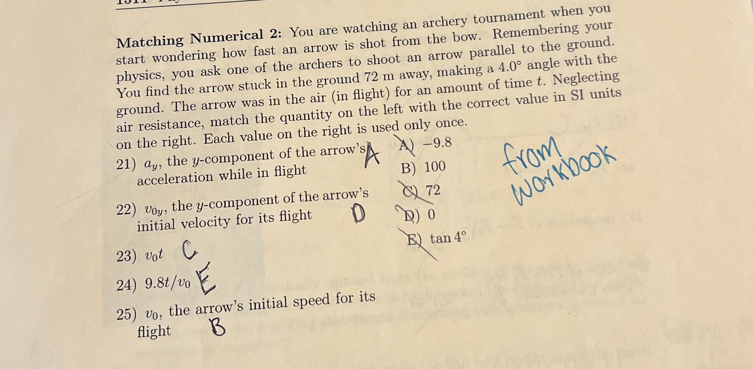 Matching Numerical 2 : You are watching an