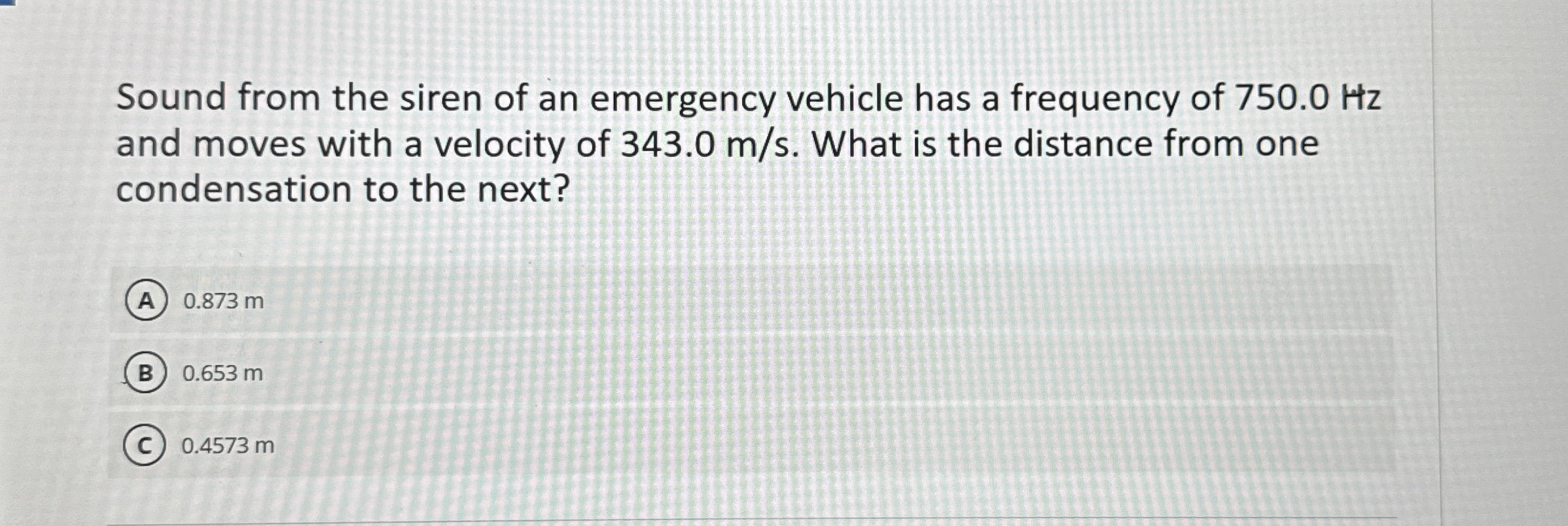 Sound from the siren of an emergency vehicle has