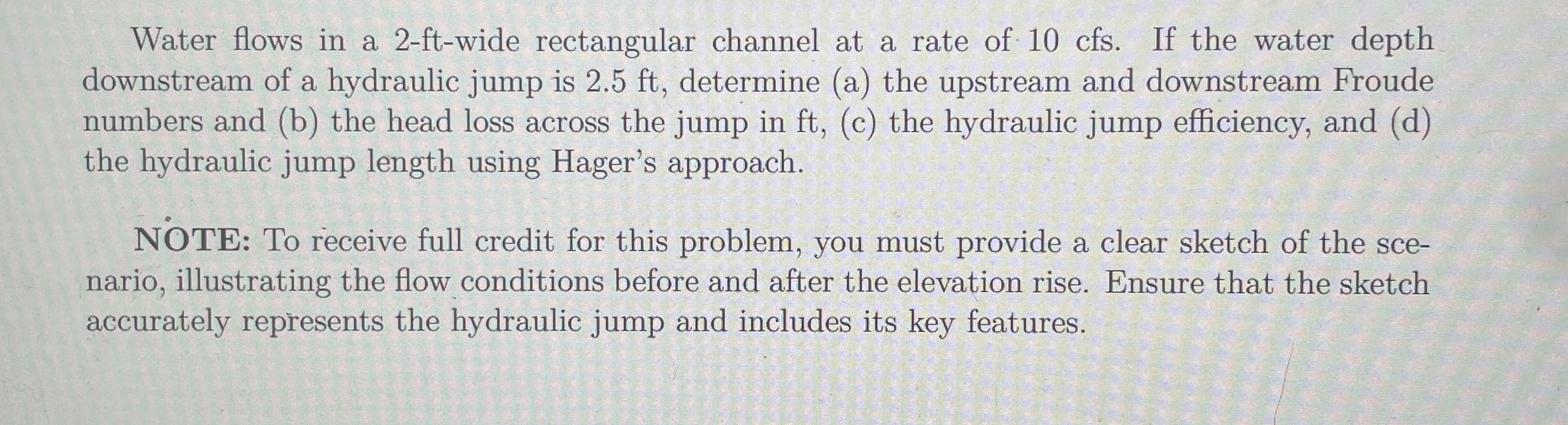 Water flows in a 2 - ft - wide rectangular