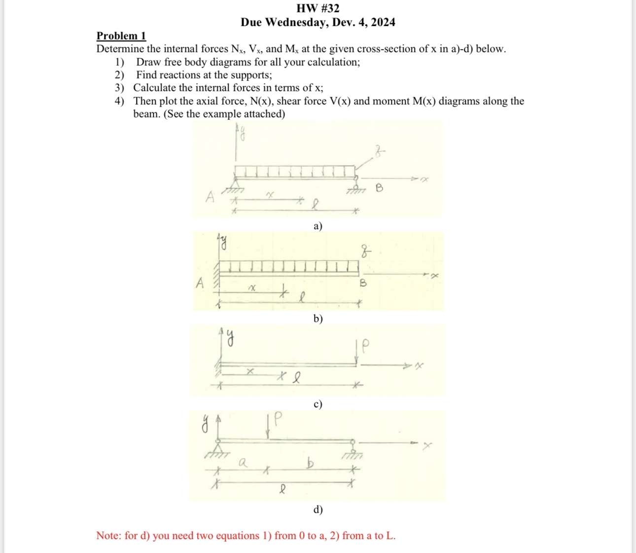 HW # 3 2 Due Wednesday, Dev. 4 , 2 0 2 4 Problem