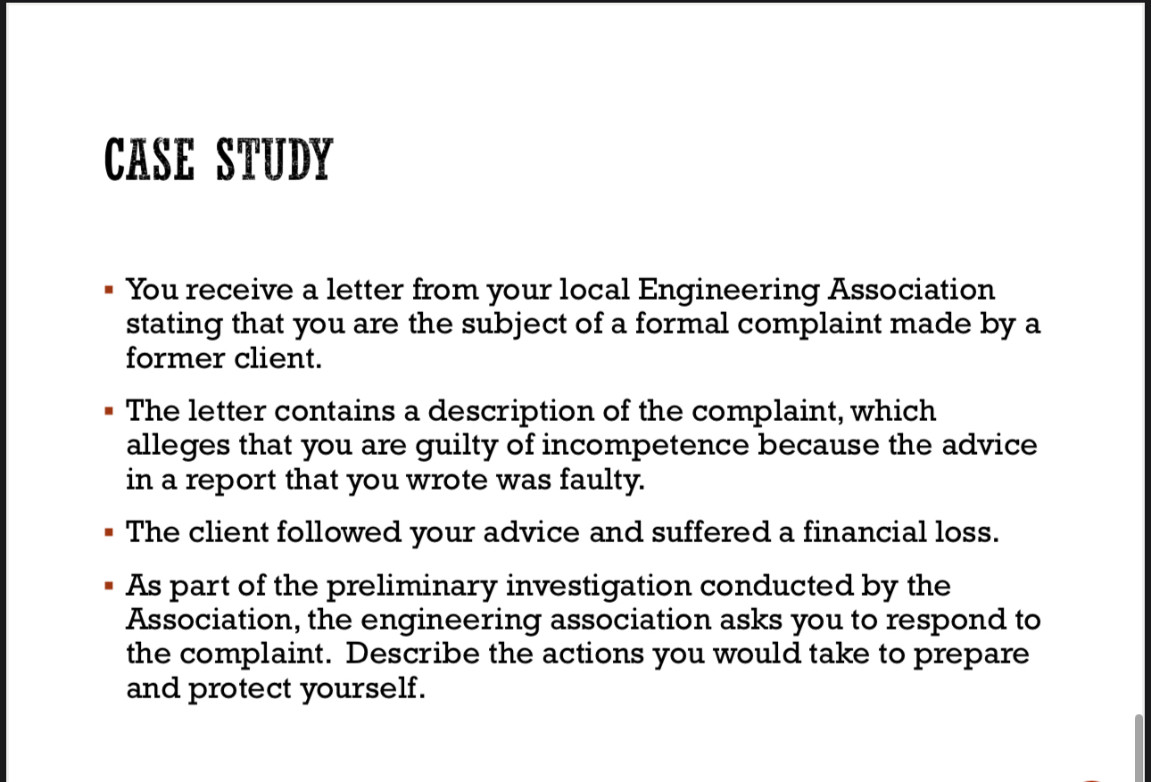 CASE STUDY You receive a letter from your local