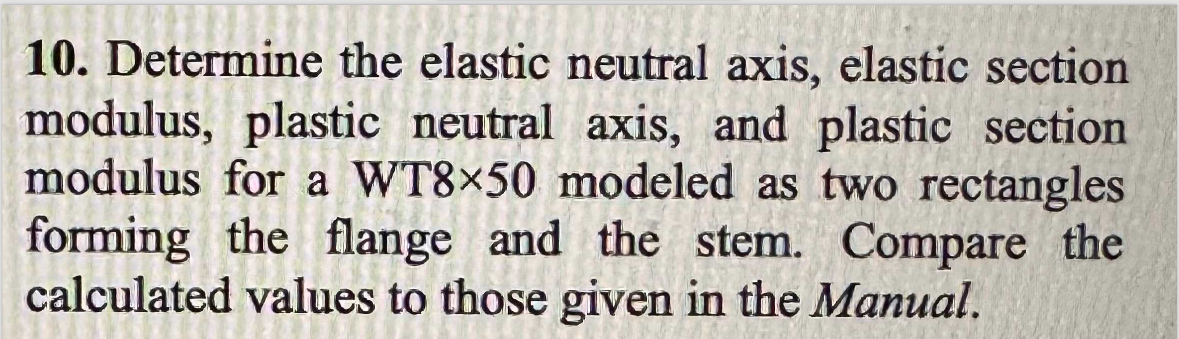 Determine the elastic neutral axis, elastic