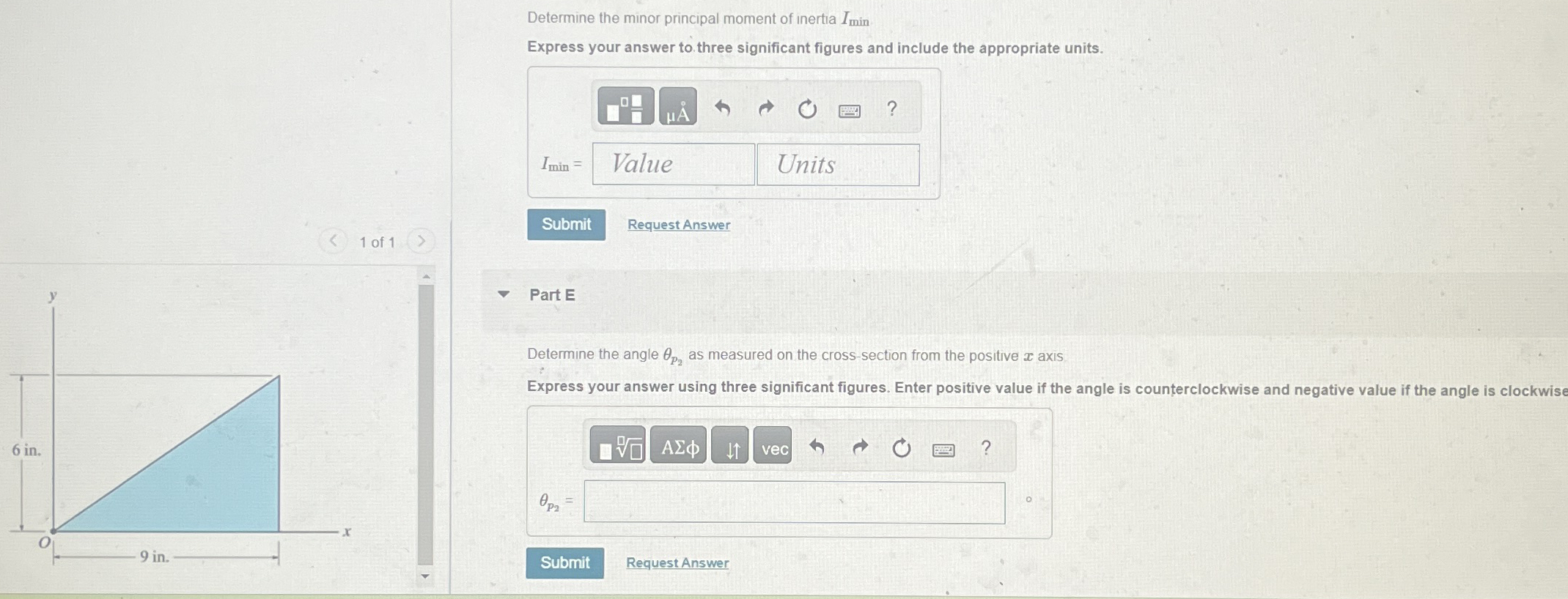 Part B Determine the major principal moment of