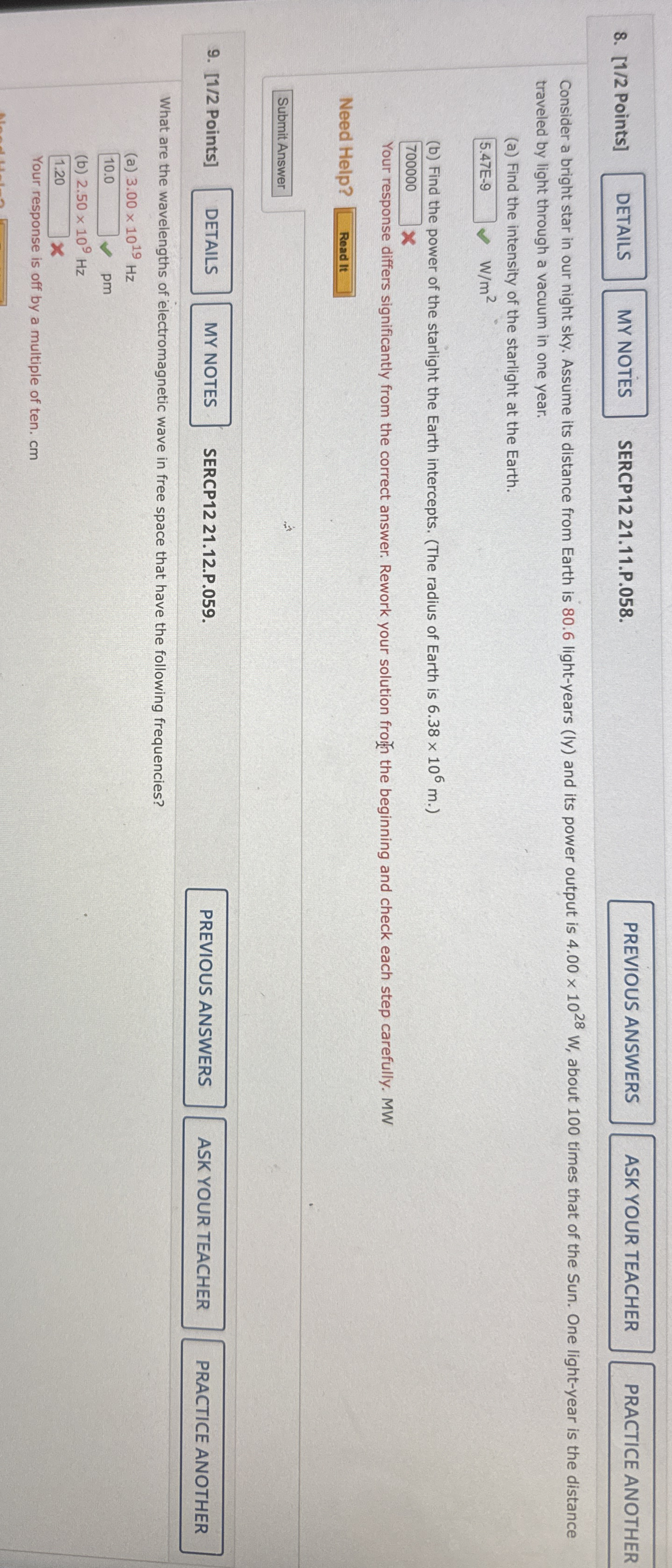 [ 1 / 2 Points ] SERCP 1 2 2 1 . 1 1 . P . 0 5 8