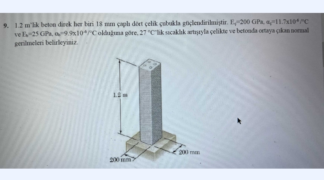 1 . 2 m 'lik beton direk her biri 1 8 mm aph d rt