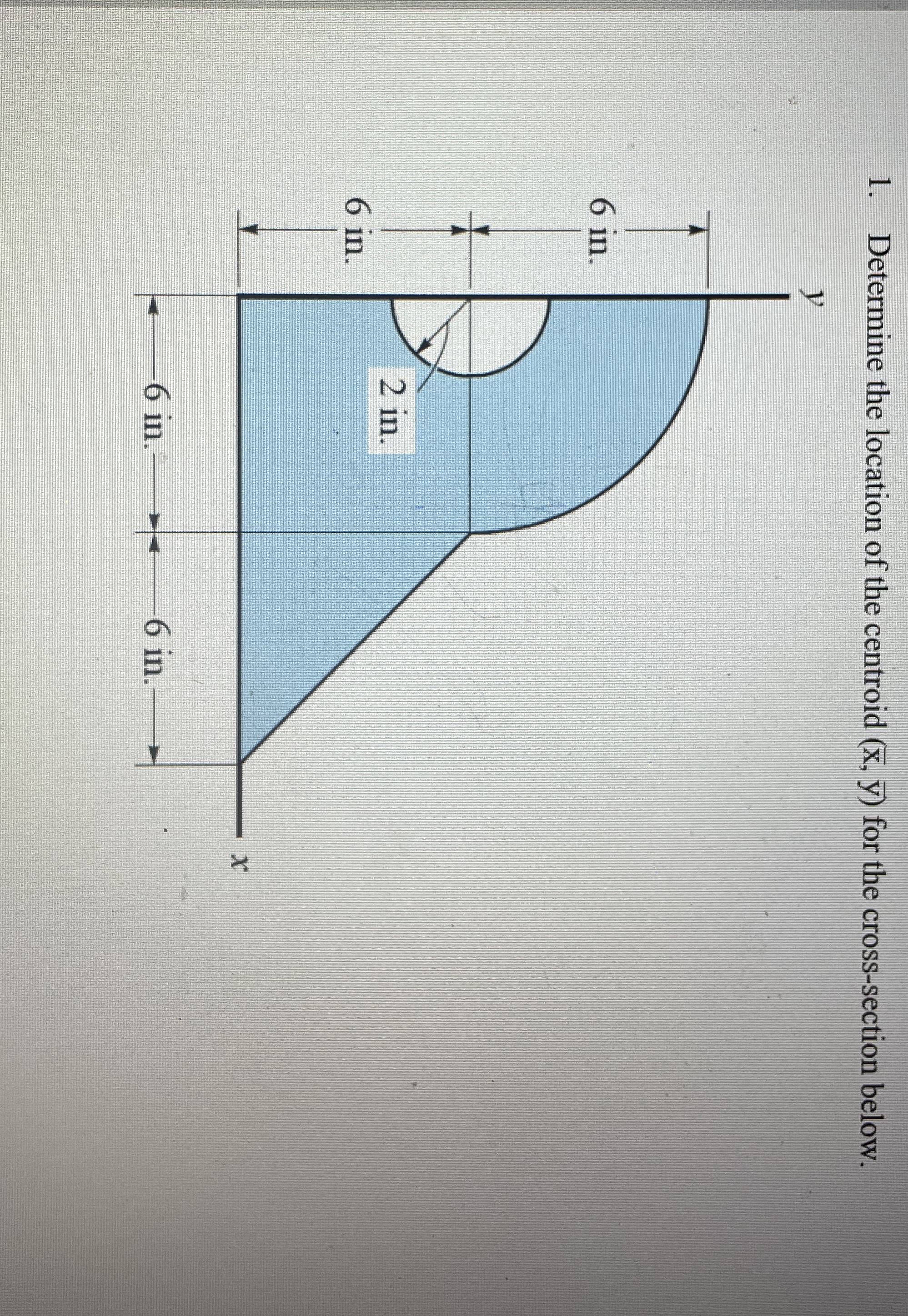 Determine the location of the centroid ( x , b a