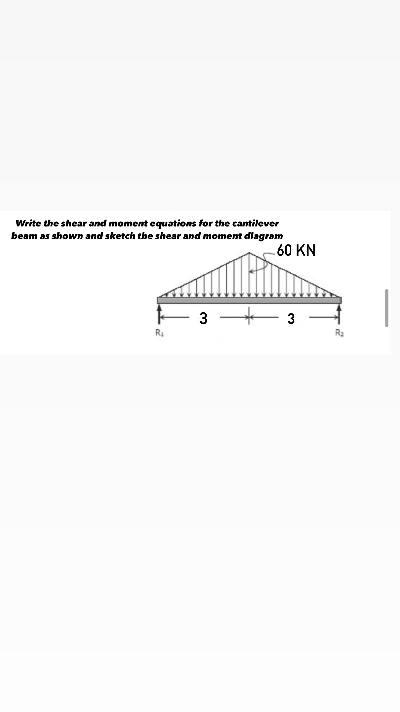 Write the shear and moment equations for the