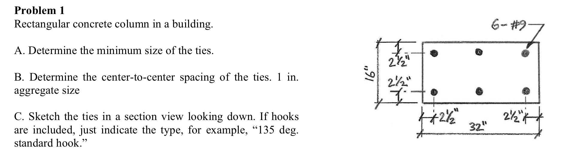 Problem 1 Rectangular concrete column in a