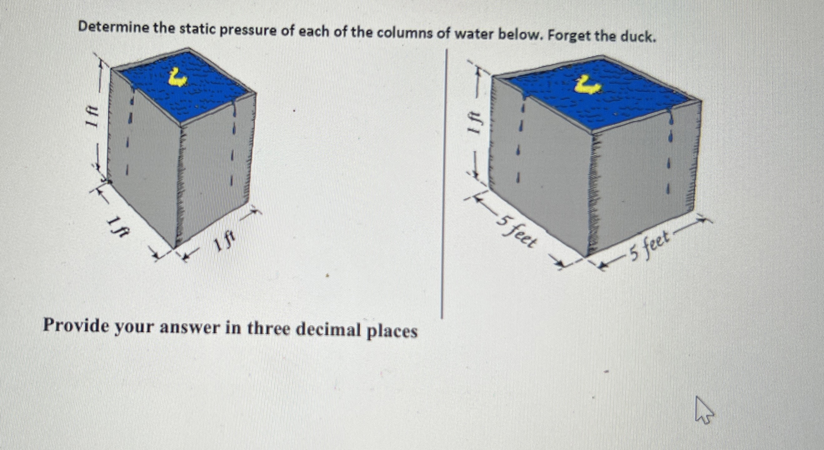 Determine the static pressure of each of the