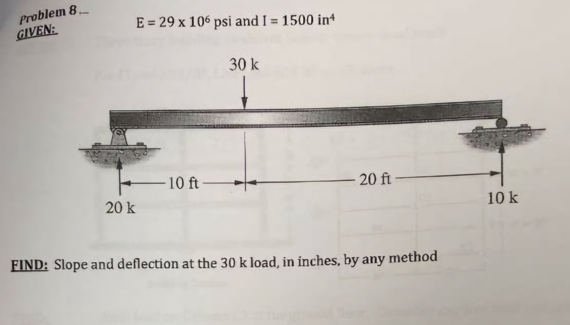 problem 8 - GIVEN: E = 2 9 1 0 6 and I = 1 5 0 0