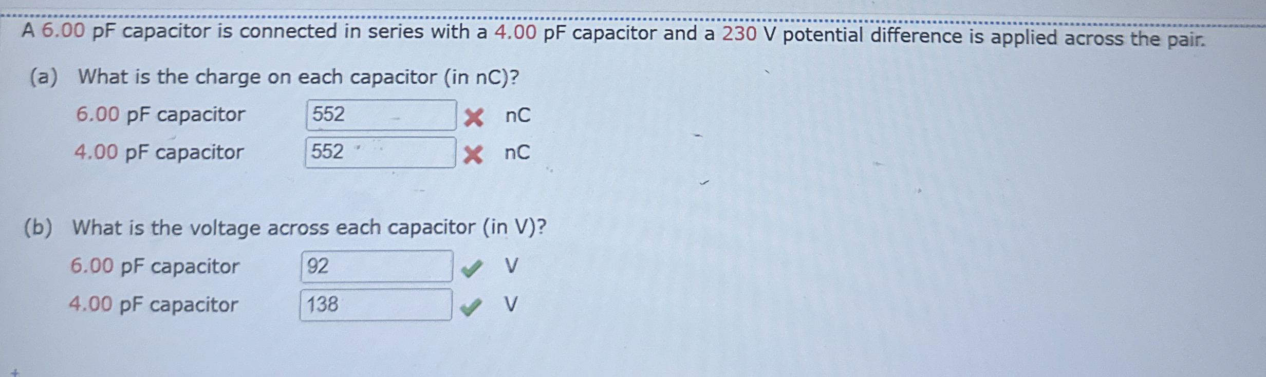 A 6 . 0 0 pF capacitor is connected in series
