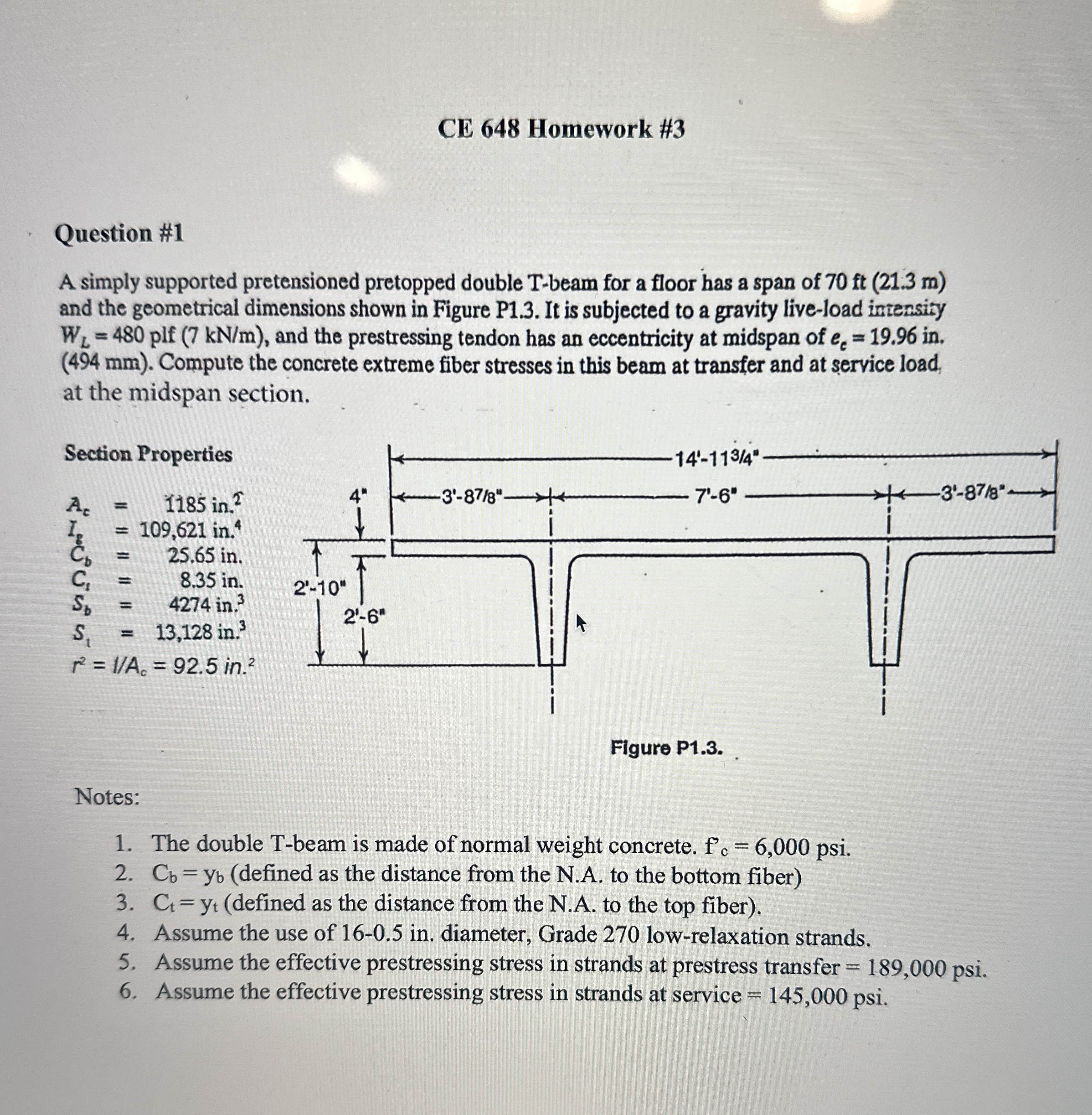 CE 6 4 8 Homework # 3 Question # 1 A simply