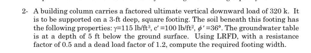 2 - A building column carries a factored ultimate