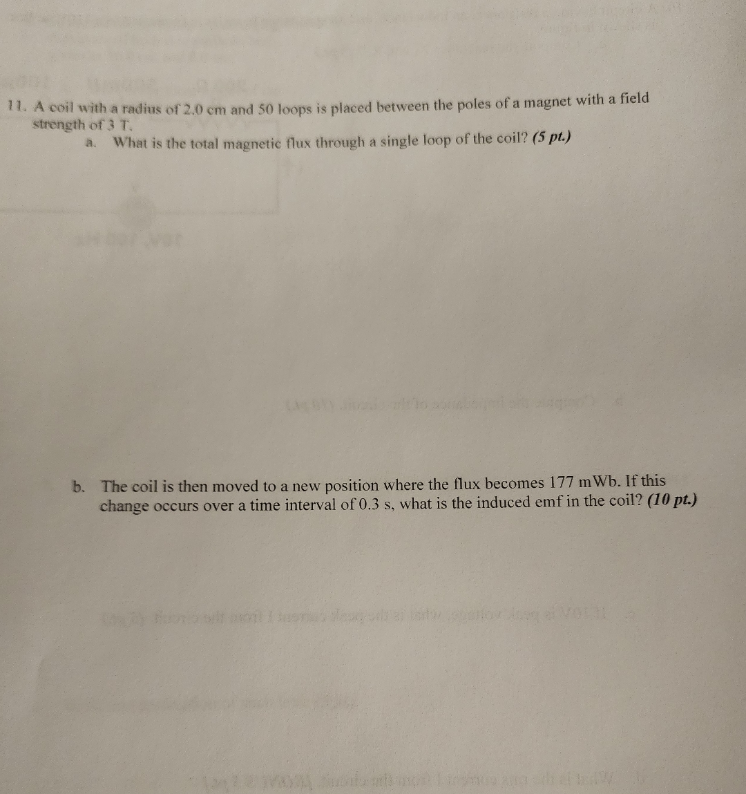 A coil with a radius of 2 . 0 cm and 5 0 loops is