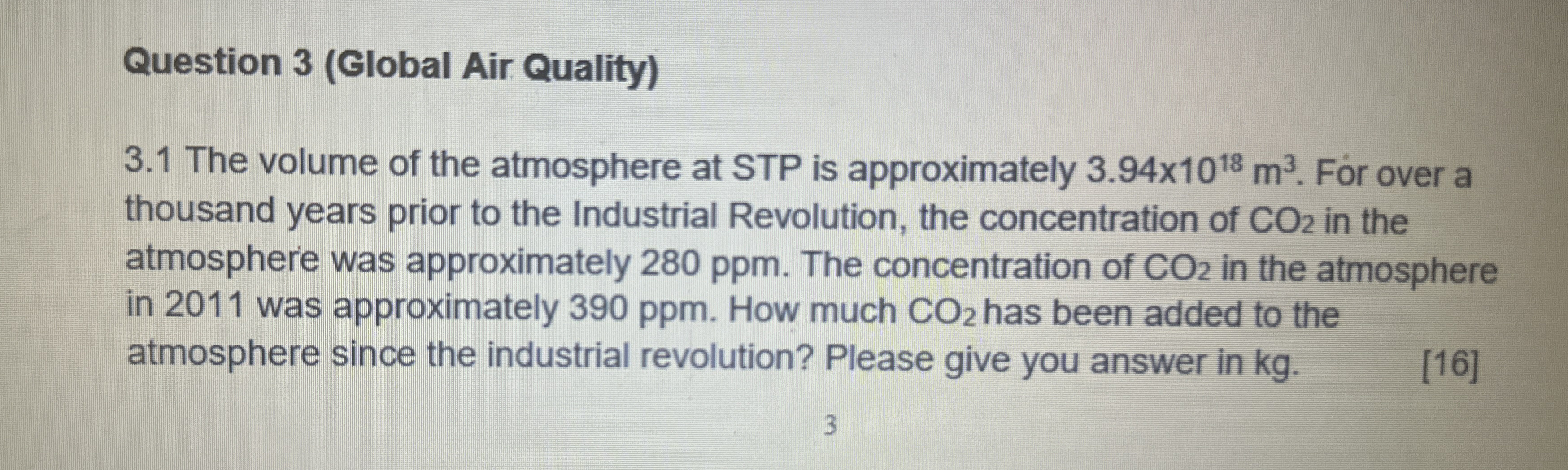 Question 3 ( Global Air Quality ) 3 . 1 The