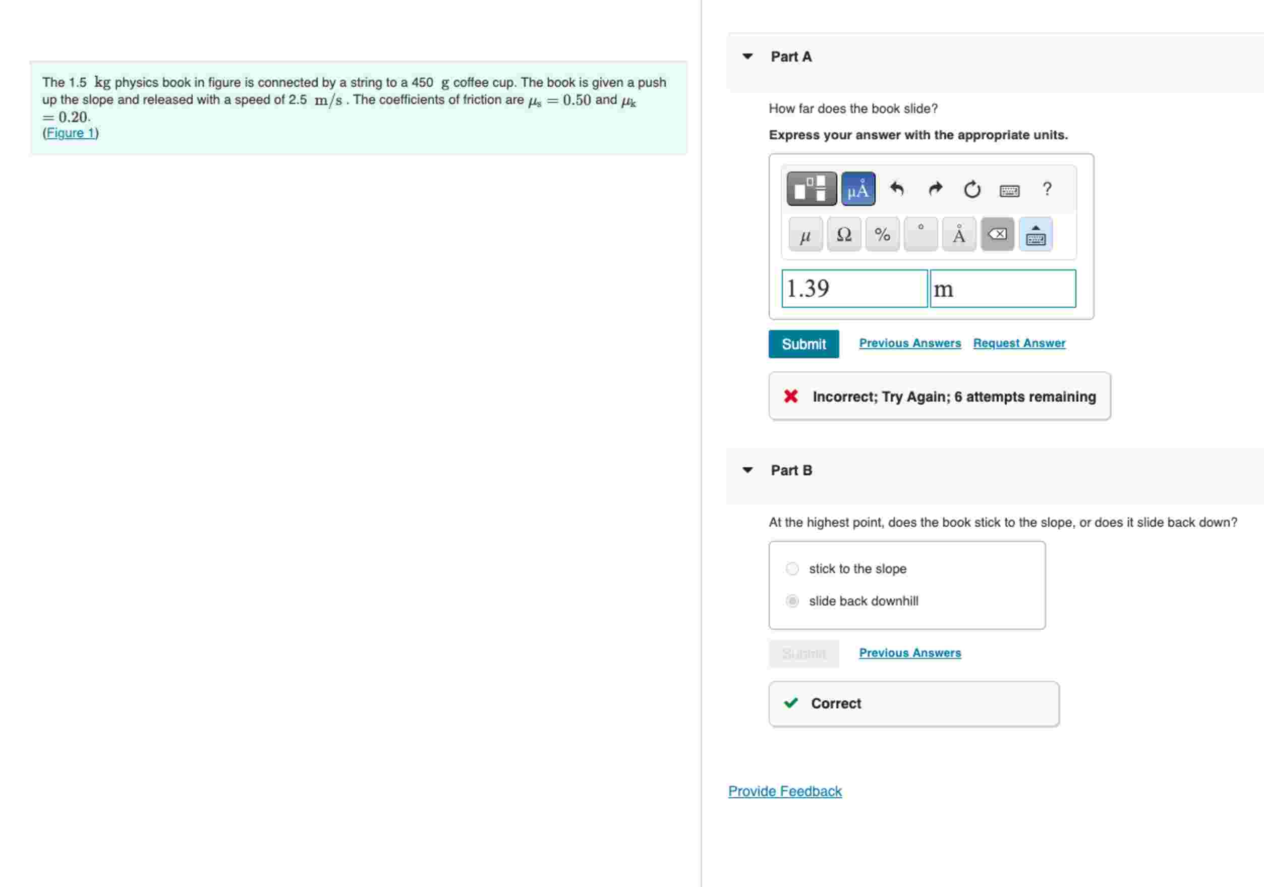 The 1 . 5 kg physics book in figure is connected