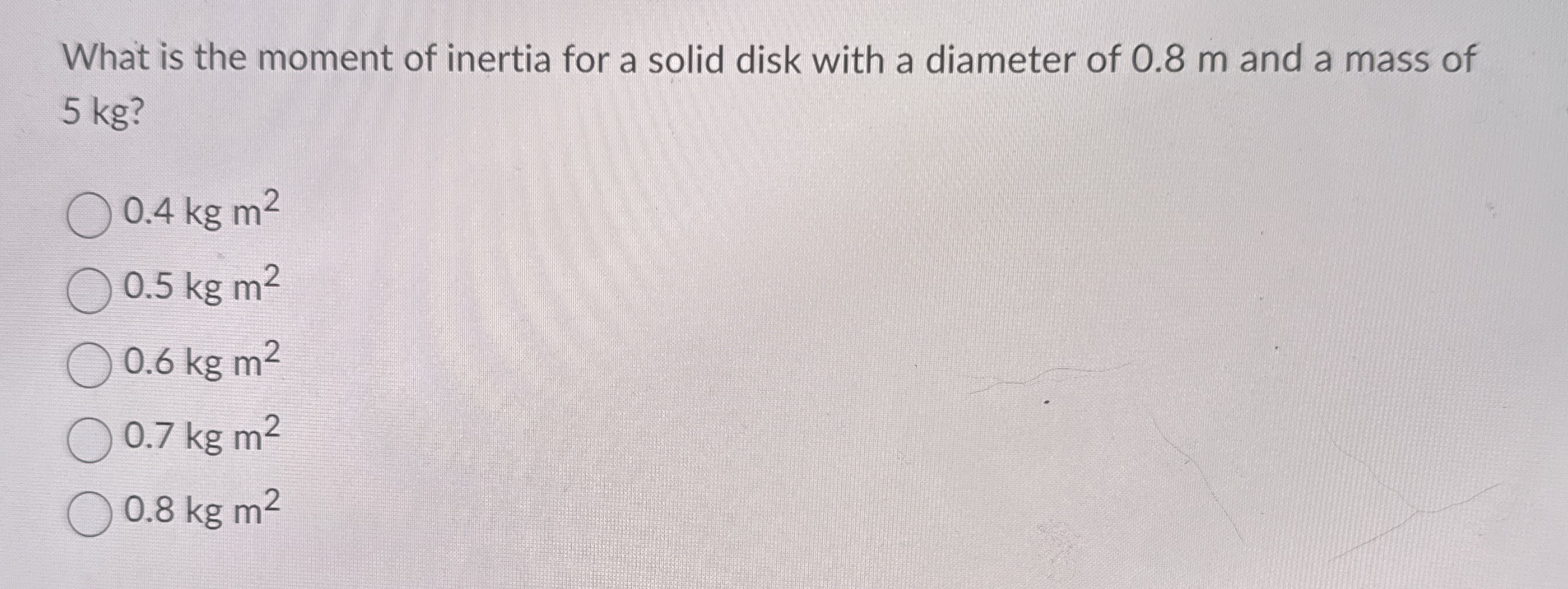 What is the moment of inertia for a solid disk