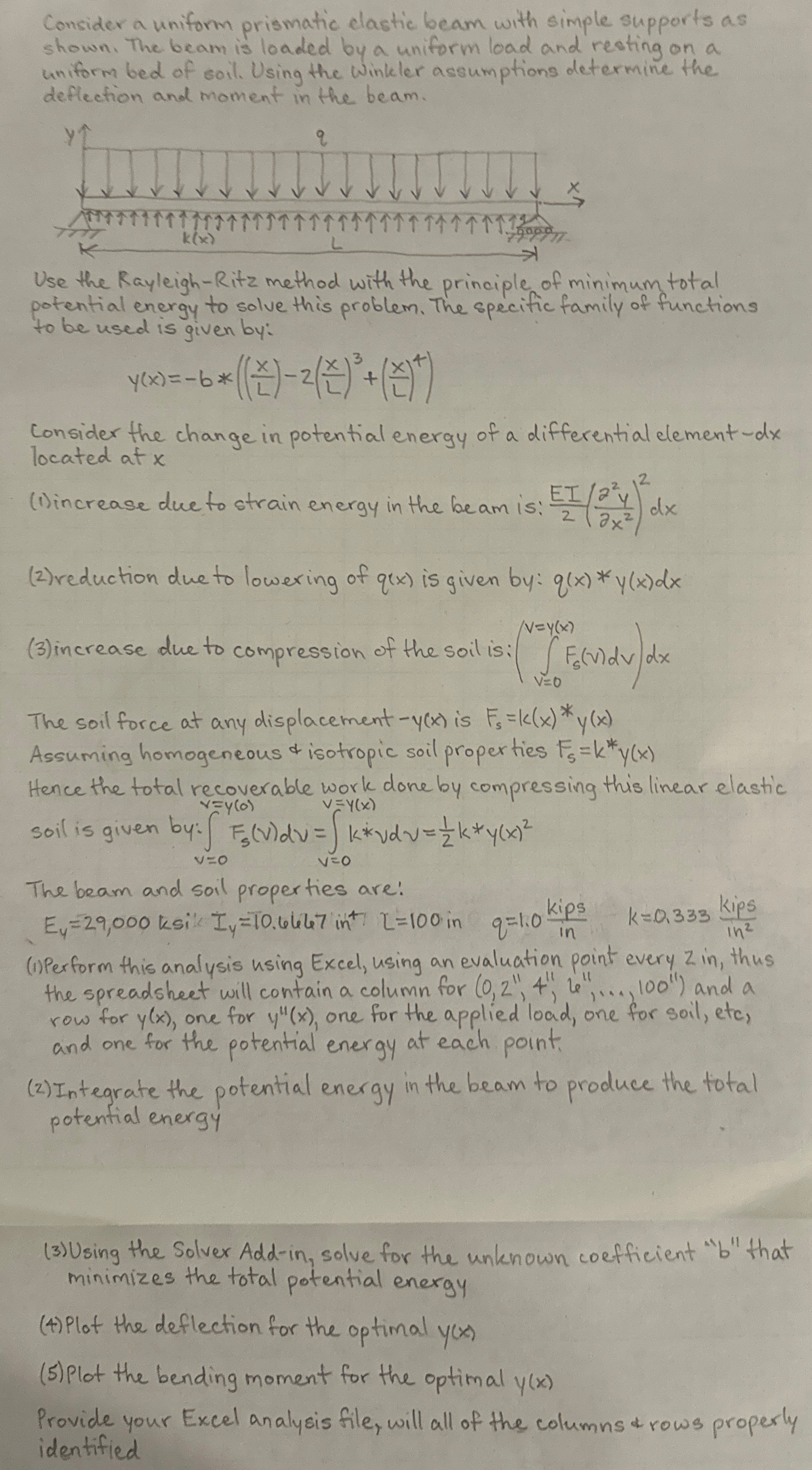 Consider a uniform prismatic clastic beam with