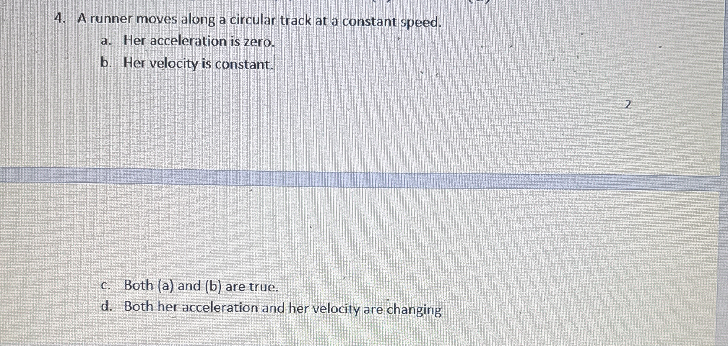 A runner moves along a circular track at a