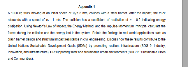 Appendix 1 A 1 0 0 0 kg truck moving at an
