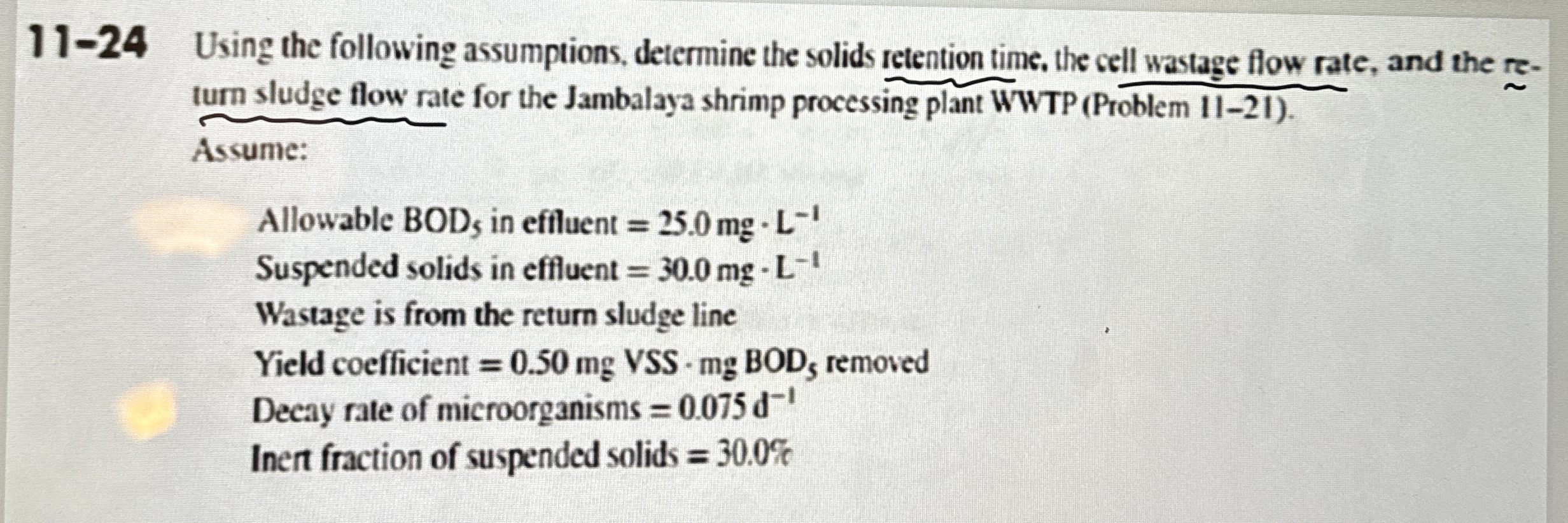 1 1 - 2 4 Using the following assumptions,