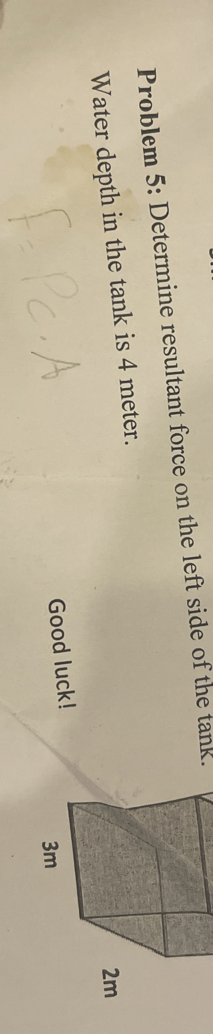 Problem 5 : Determine resultant force on the left