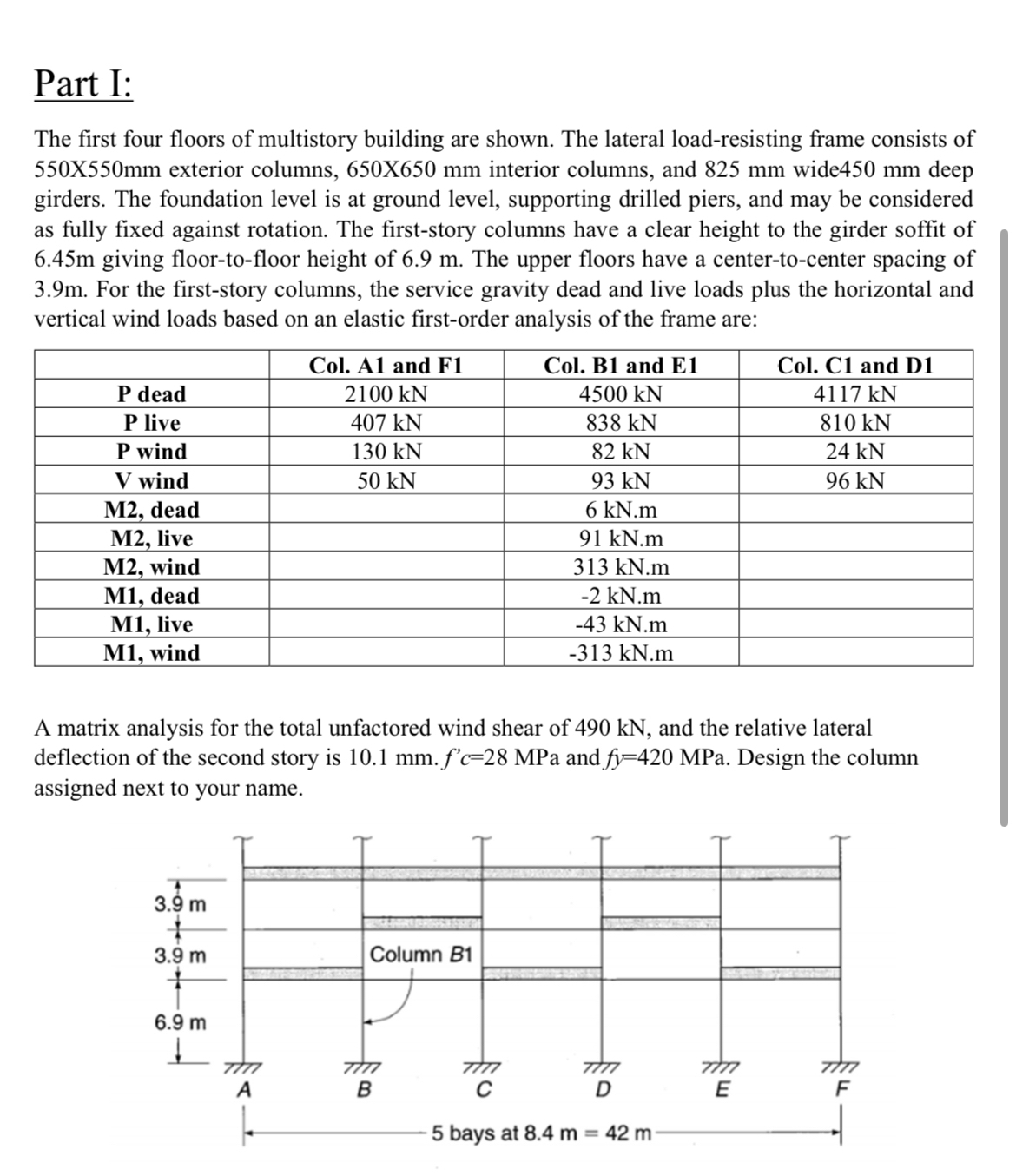 Please solve and design the column D 1