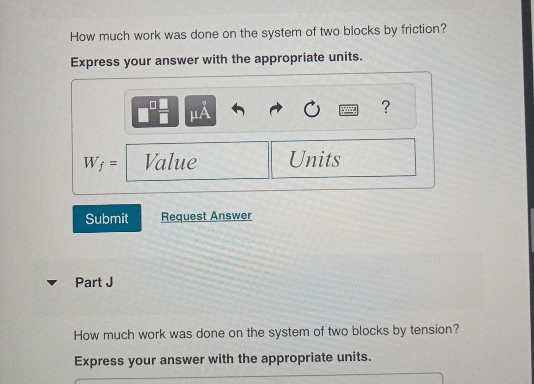 Consider the system of two blocks shown in . The