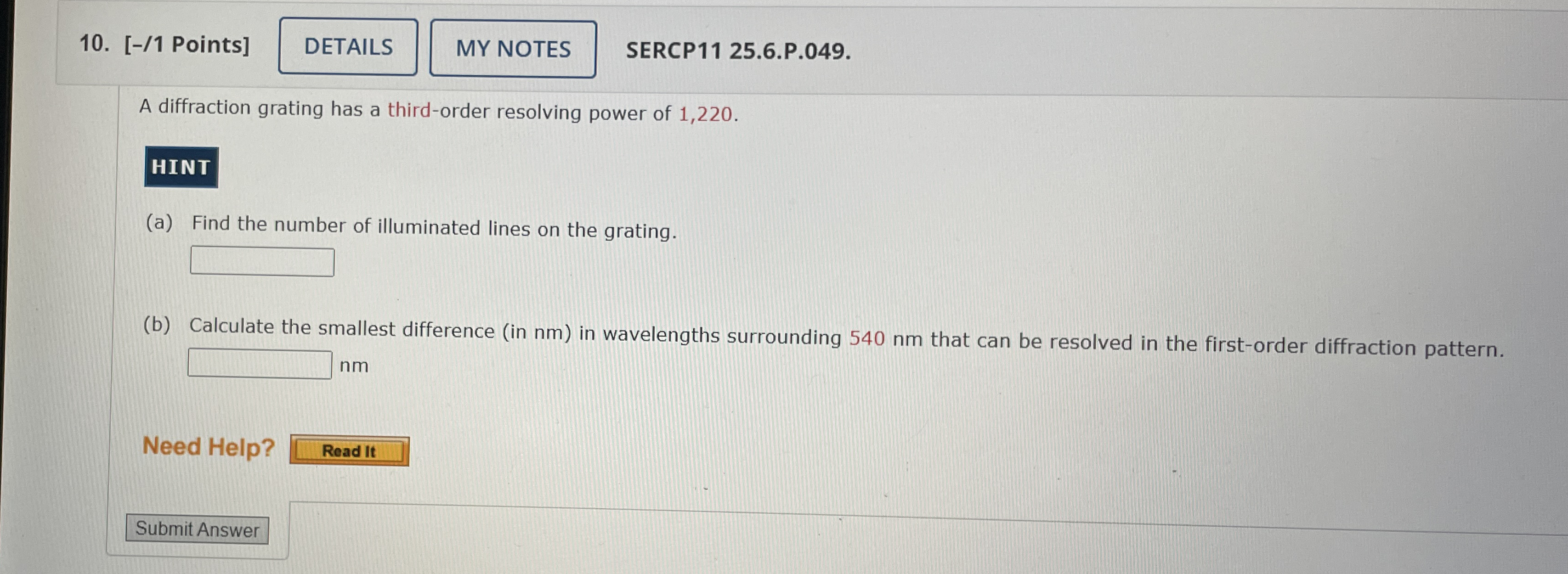 [ - / 1 Points ] SERCP 1 1 2 5 . 6 . P . 0 4 9 .
