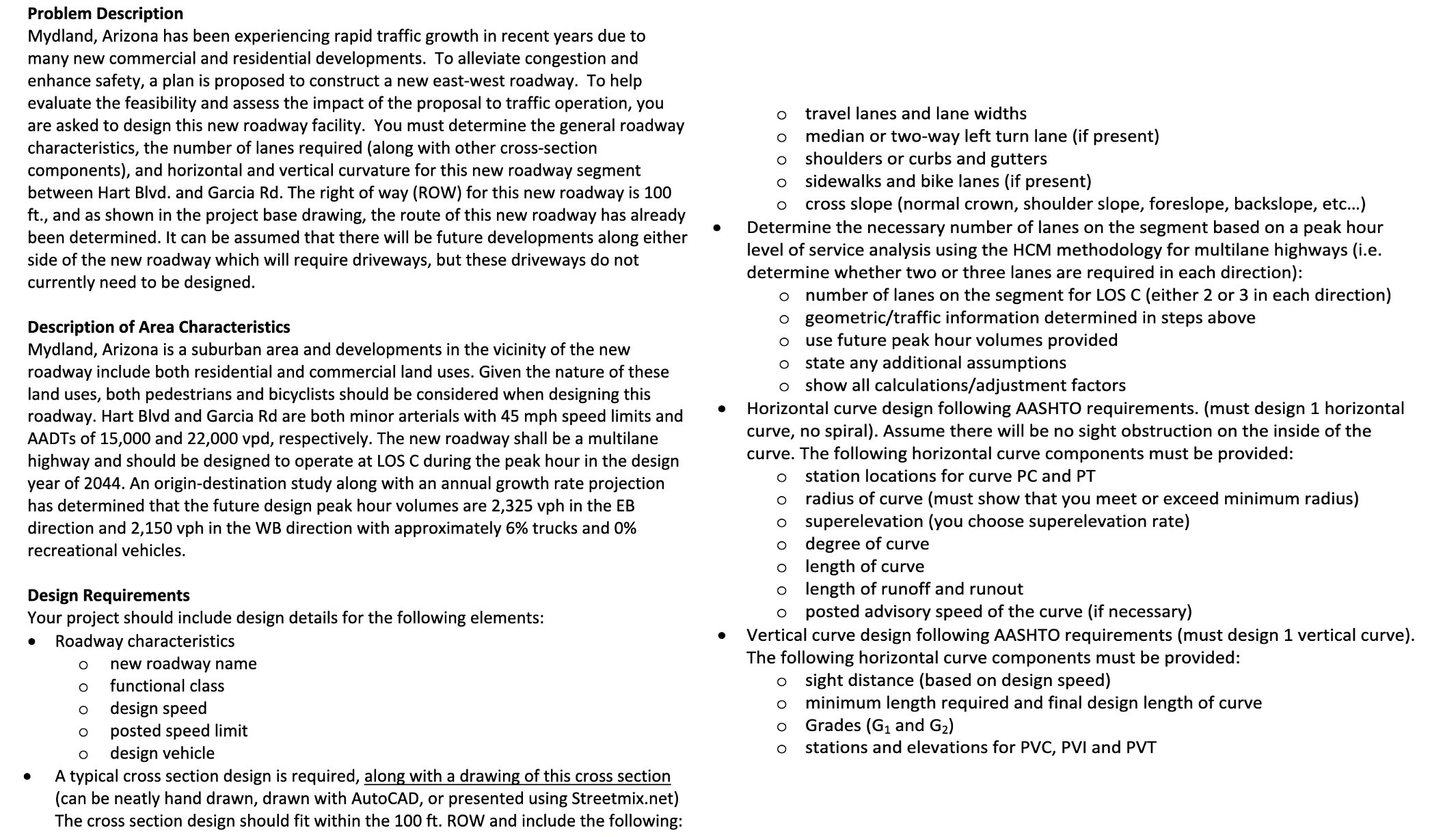 use ASHTO Green Book, AZ design standards, and