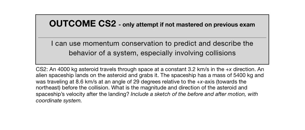 OUTCOME CS 2 - only attempt if not mastered on