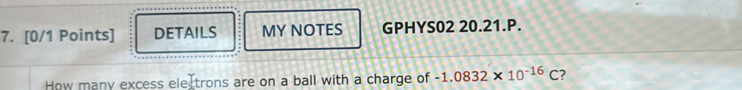 [ 0 / 1 Points ] GPHYS 0 2 2 0 . 2 1 . P . How