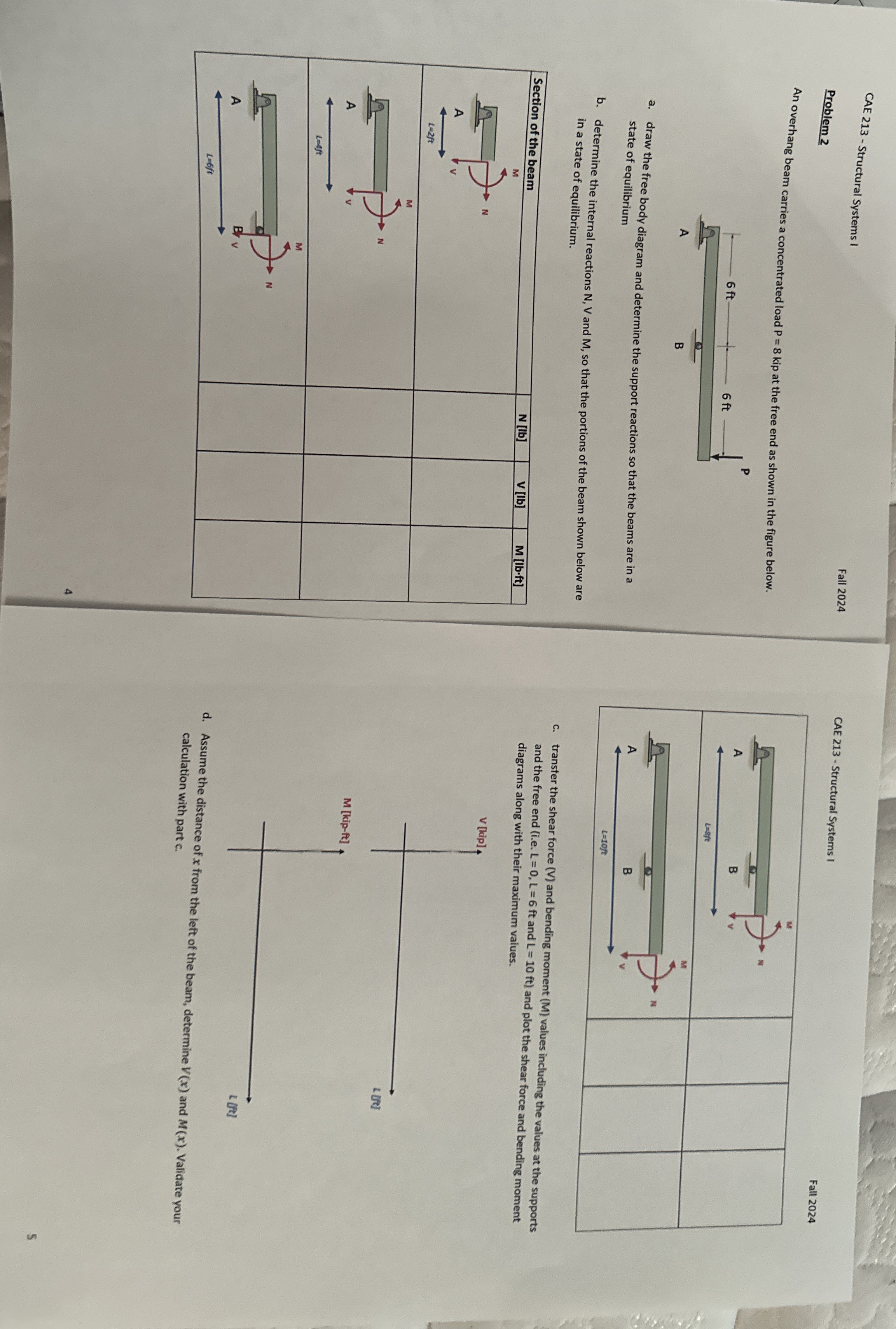 CAE 2 1 3 - Structural Systems I Fall 2 0 2 4