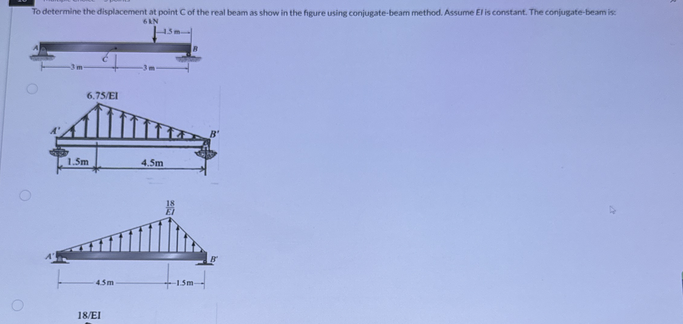 To determine the displacement at point C of the