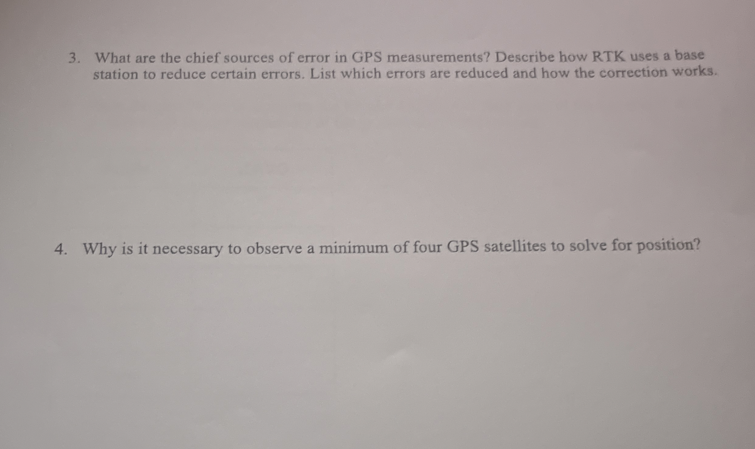What are the chief sources of error in GPS
