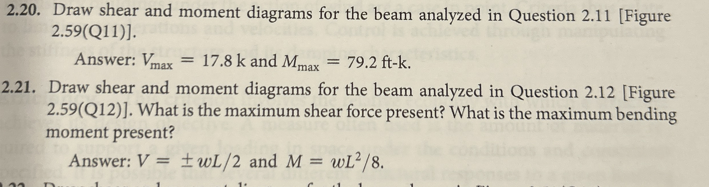 2 . 2 0 . Draw shear and moment diagrams for the