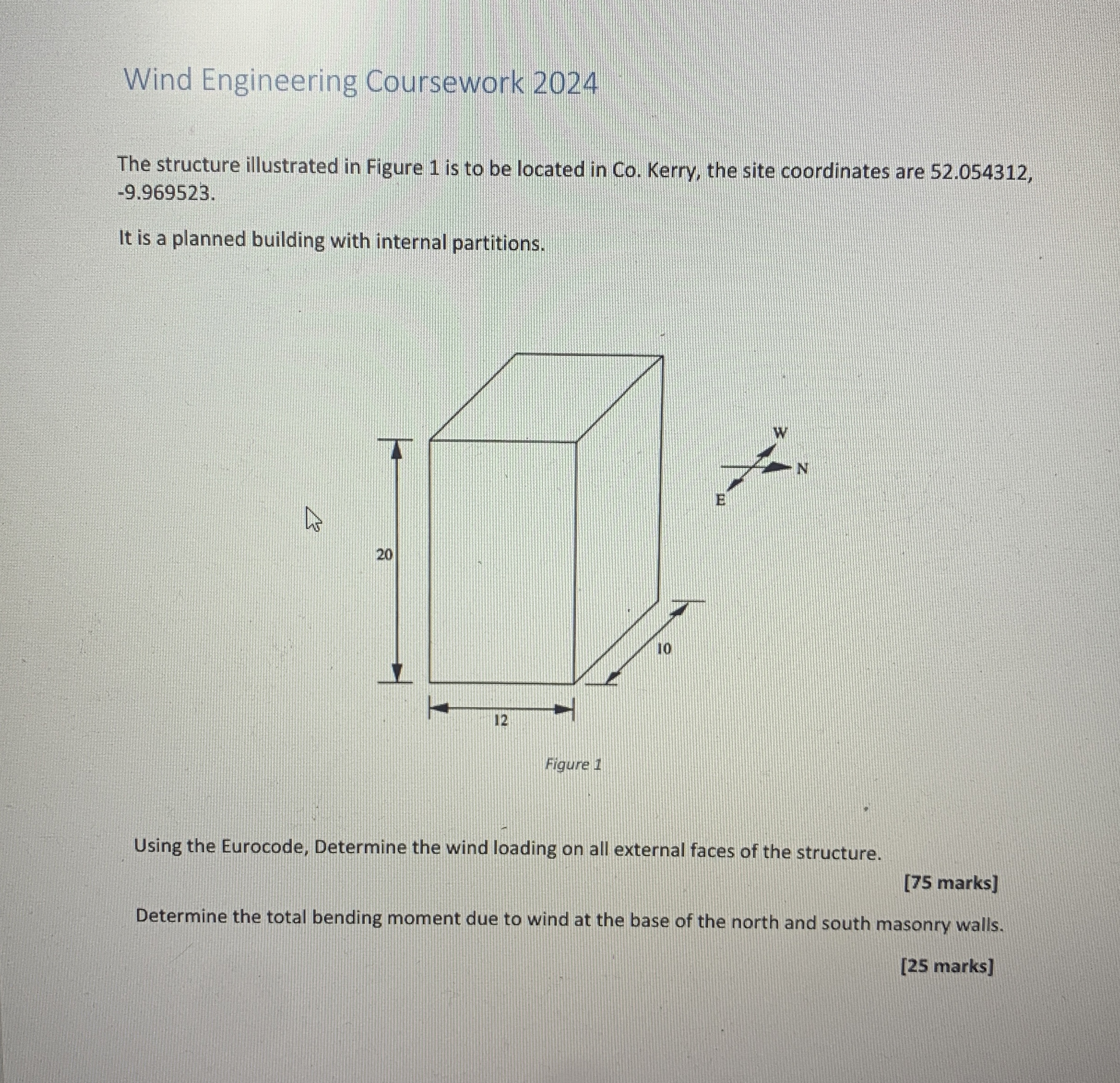 Wind Engineering Coursework 2 0 2 4 The structure