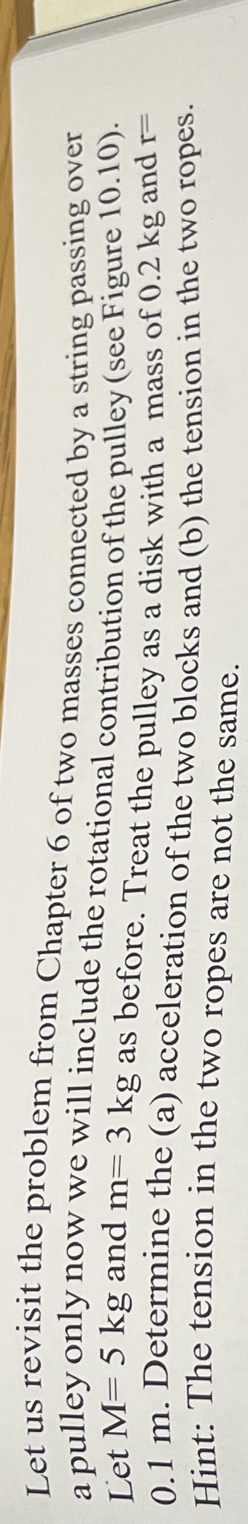 Let us revisit the problem from Chapter 6 of two