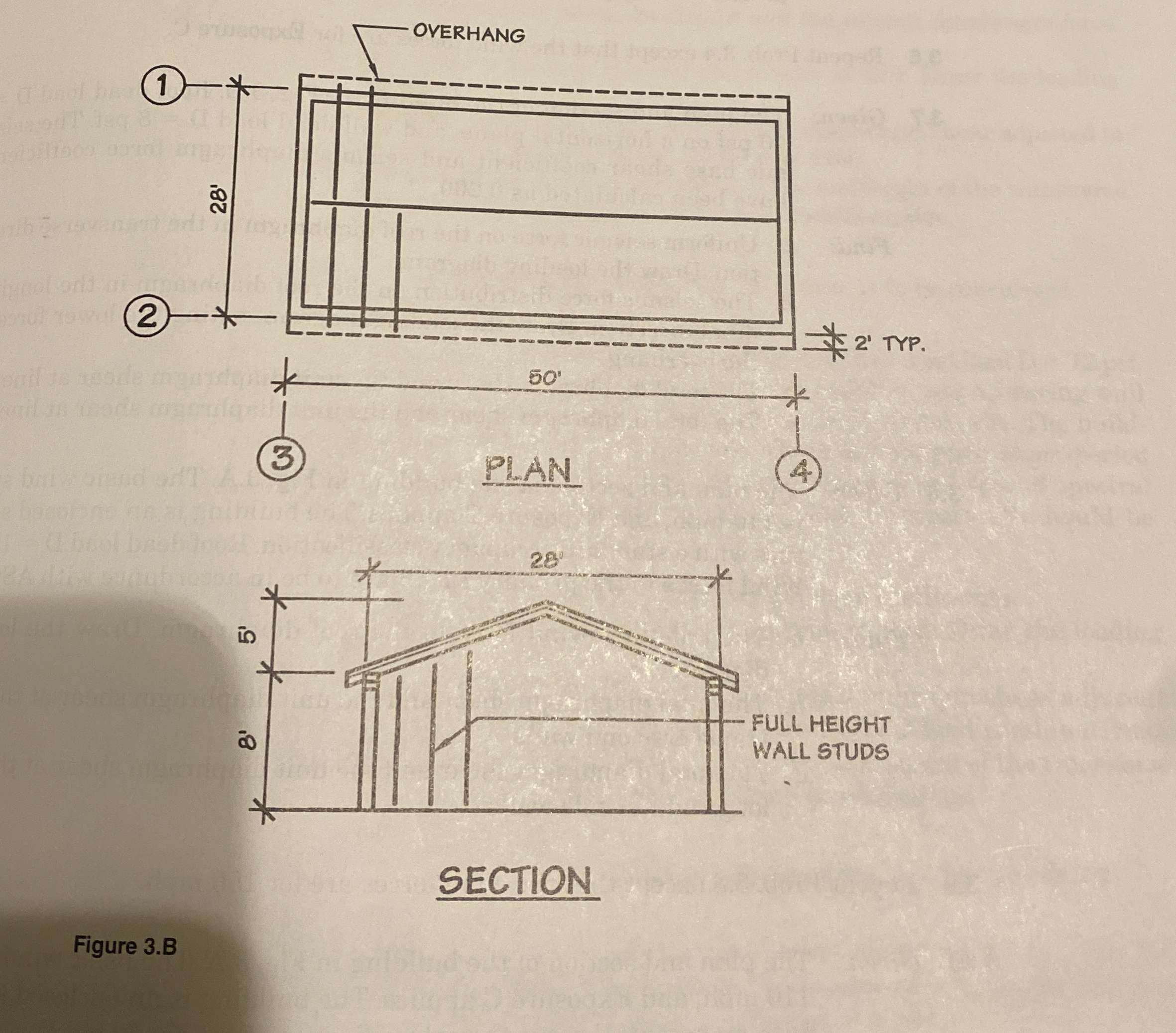 3 . 7 Given: The plan and section of the building