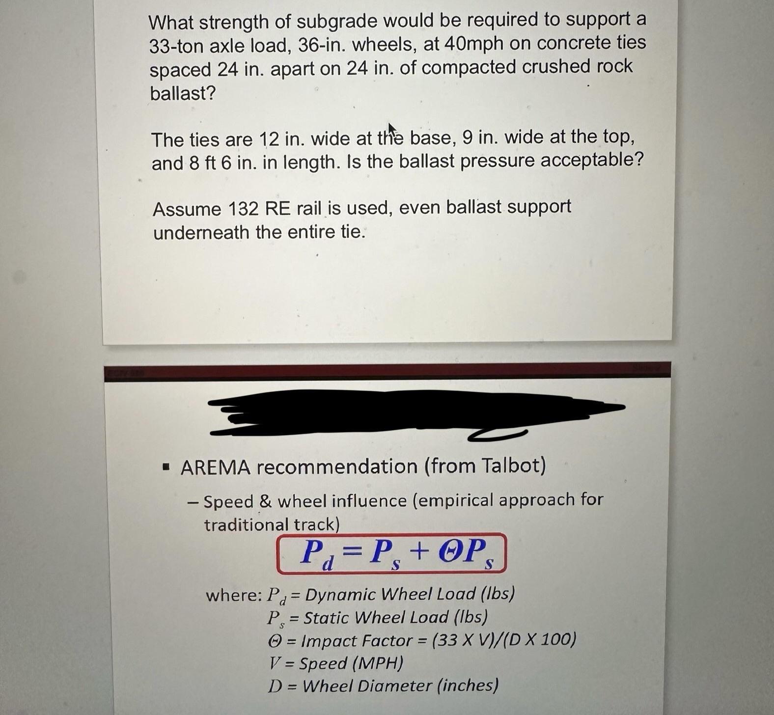 What strength of subgrade would be required to