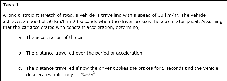 A long a straight stretch of road, a vehicle is