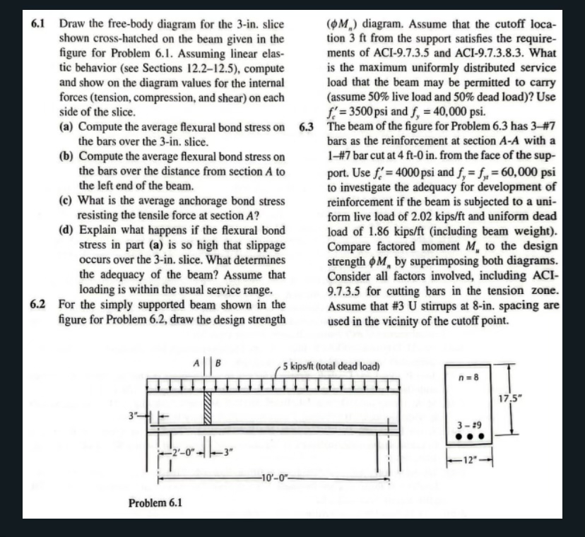 6 . 1 Draw the free - body diagram for the 3 - in