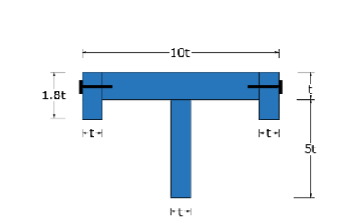 Determine the size of T beam with specifications