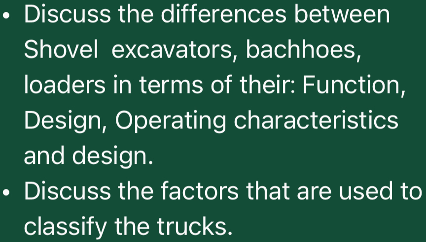 Discuss the differences between Shovel