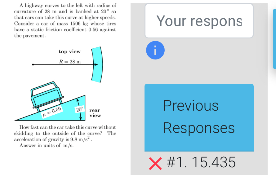 A highway curves to the left with radius of