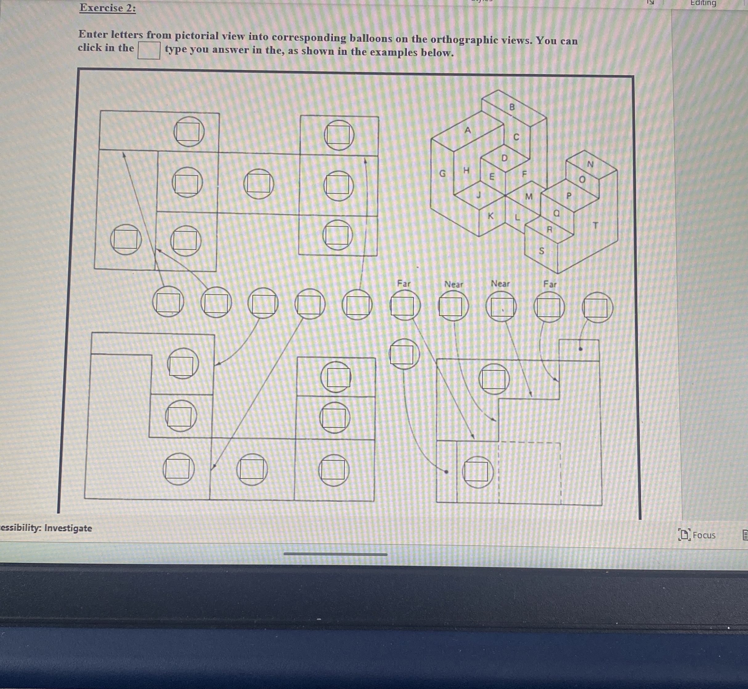 Exercise 2 : Enter letters from pictorial view