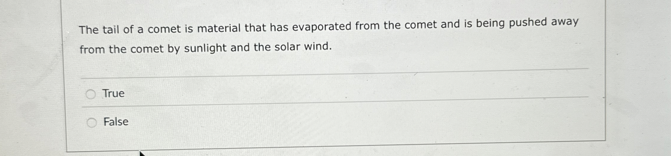 The tail of a comet is material that has