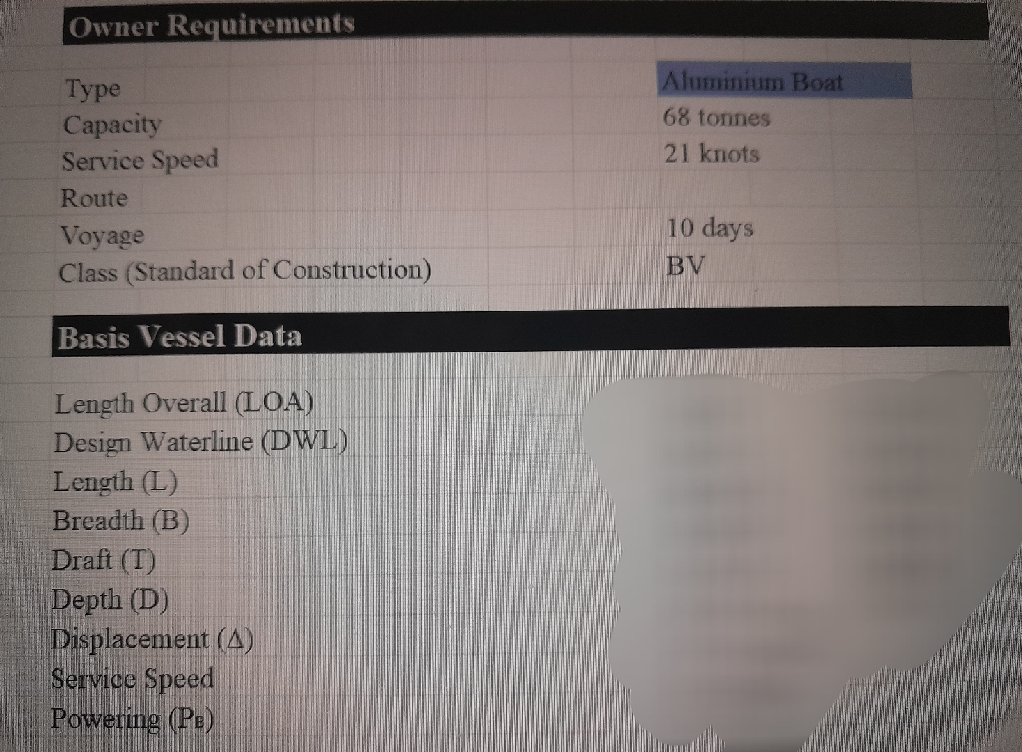 according to the owner's requirements, calculate