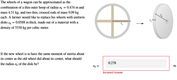 If the new wheel is to have the same moment of